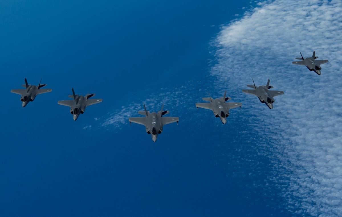Израильские истребители F-35 на учениях Tri-Lightning
