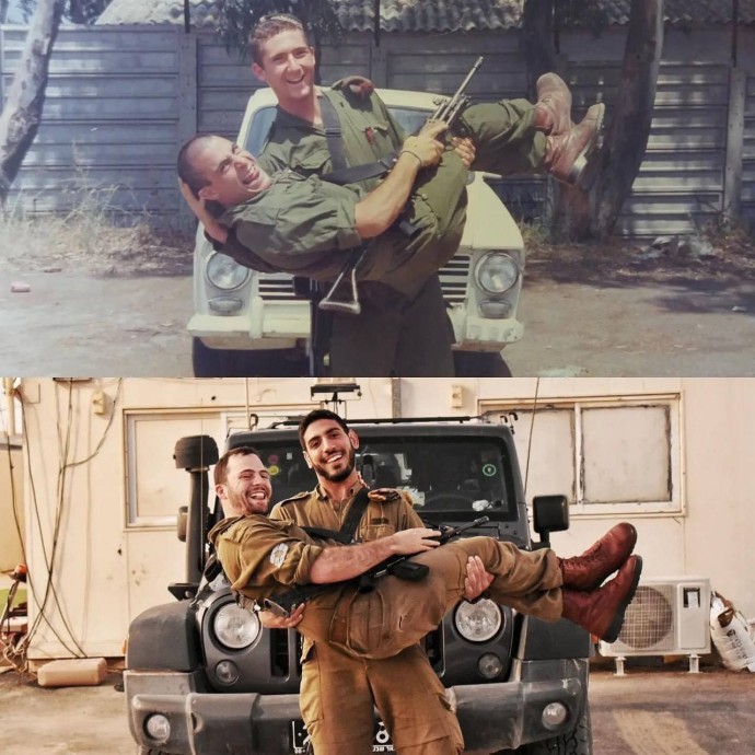 Новый тренд среди солдат Цахаля: воспроизвести армейские фотографии своих родителей Новый тренд среди солдат Цахаля: воспроизвести армейские фотографии своих родителей